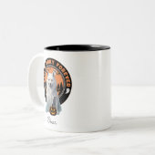 Halloween Husky Ghost Bleibe Spooky Personalisiert Zweifarbige Tasse (Vorderseite Links)