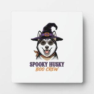 Halloween-Husky-Shirt Hexen-Hund Vintage-Grafik Fotoplatte