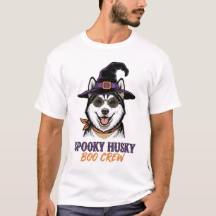 Halloween-Husky-Shirt Hexen-Hund Vintage-Grafik T-Shirt