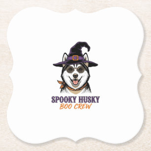 Halloween-Husky-Shirt Hexen-Hund Vintage-Grafik Untersetzer