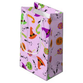 Halloween-Hut-Candy & Pumpkins Kleine Geschenktüte (Rückseite Schrägansicht)