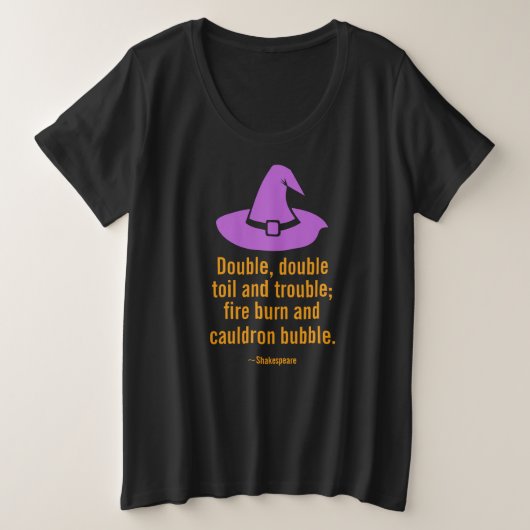 Halloween Hut Doppeltoil und Trouble Funny Große Größe T-Shirt (Design vorne)