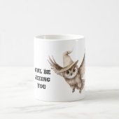 Halloween-Hut Eule wird dich sehen Kaffeetasse (Mittel)