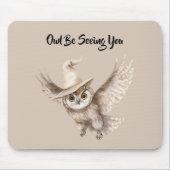 Halloween-Hut Eule wird dich sehen Mousepad (Vorne)