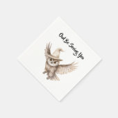Halloween-Hut Eule wird dich sehen Serviette (Ecke)