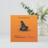 Halloween-Hut mit Spider Einladung (Stehend Vorderseite)