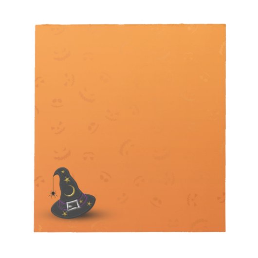 Halloween-Hut mit Spider Notizblock (Vorderseite)