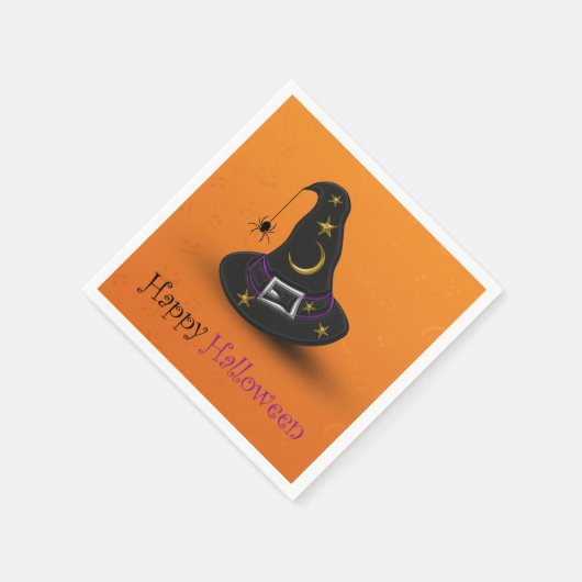 Halloween-Hut mit Spider Serviette (Ecke)