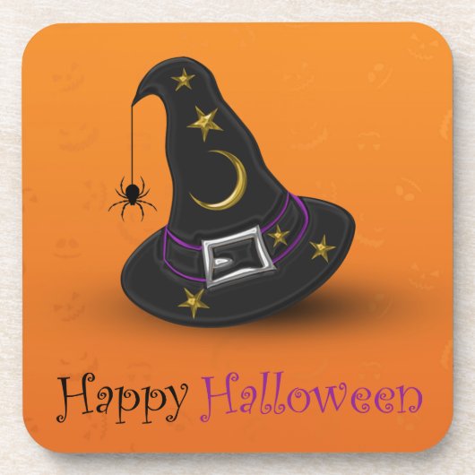 Halloween-Hut mit Spider Untersetzer (Vorderseite)