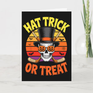 Halloween-Hut Trick Or Treat Eishockey-Totenkopf Karte