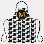 Halloween Hut und Black Cat Monogramm Schürze (Vorderseite)