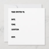 Halloween-Hut und Broom Einladung (Rückseite)