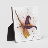 Halloween-Hut und Broom Fotoplatte (Vorderseite)