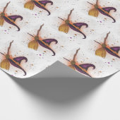 Halloween-Hut und Broom Geschenkpapier (Ecke)