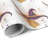 Halloween-Hut und Broom Geschenkpapier (Rolleneckpunkt)