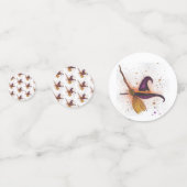 Halloween-Hut und Broom Konfetti (Vorderseiten)