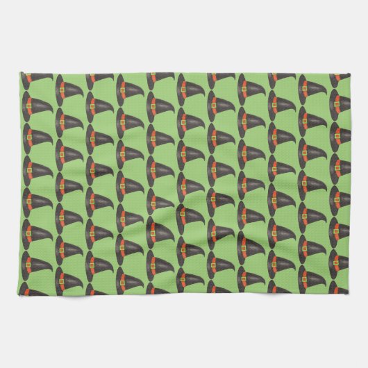 Halloween-Huttrick oder Green Print bearbeiten Geschirrtuch (Horizontal)