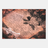 Halloween Hydrangea und Cross Vintage Buchseite Geschenkpapier Set (Vorderseite 3)