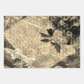 Halloween Hydrangea und Cross Vintage Buchseite Geschenkpapier Set (Vorderseite 2)