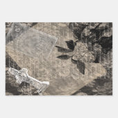 Halloween Hydrangea und Cross Vintage Buchseite Geschenkpapier Set (Vorderseite)