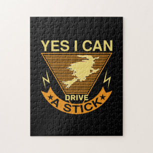 Halloween I Can Drive A Stick Birthday Puzzle