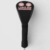 Halloween I Liebe Seine Broomstick Groovples Golf Headcover (Vorderseite)