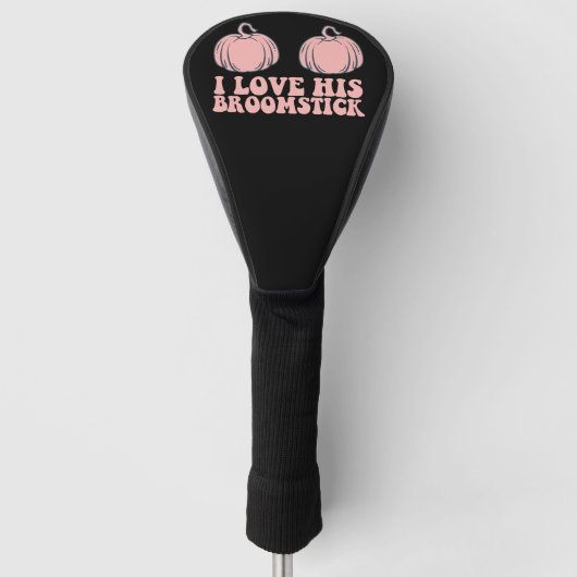 Halloween I Liebe Seine Broomstick Groovples Golf Headcover (Vorderseite)