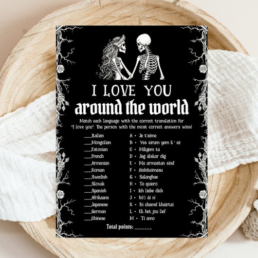 Halloween I Liebe You Around Of The World Bridal G Einladung