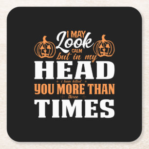 Halloween I May Look Calm Birthday Rechteckiger Pappuntersetzer