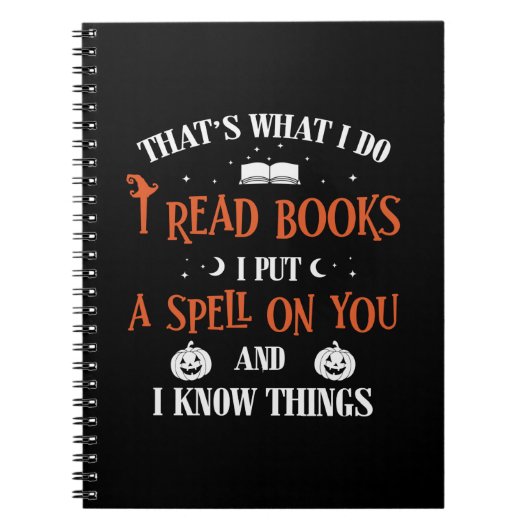 Halloween I Spell On You And Read Books Birthday Notizblock (Vorderseite)