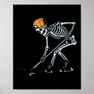 Halloween Ice Hockey Skeleton Costume Boys Kids Yo Poster