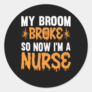 Halloween Ich bin ein Geburtstag der Krankenschwes Runder Aufkleber