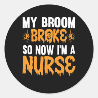 Halloween Ich bin ein Geburtstag der Krankenschwes Runder Aufkleber