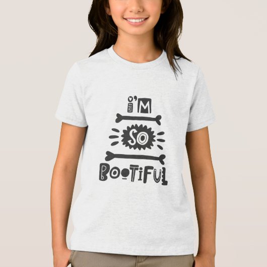 Halloween ich bin so bootiful Moderne Typografie Tri-Blend Shirt (Vorderseite)