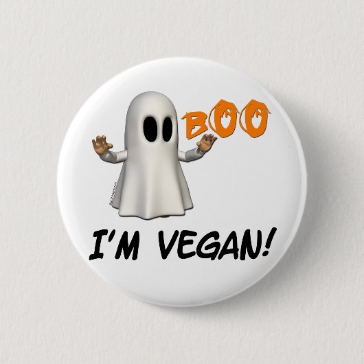 Halloween ich bin Vegan Button (Vorderseite)