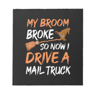 Halloween ich fahre einen Postwagen Notizblock