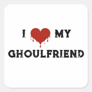 Halloween ich höre meinen Ghoulfriend Quadratischer Aufkleber