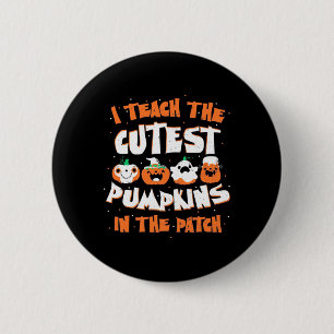 Halloween ich lehre den Niedlichsten Kürbis Button