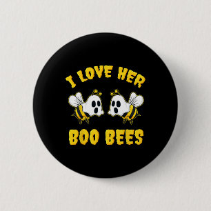 Halloween ich Liebe ihre Boo-Bienen Spaß Button