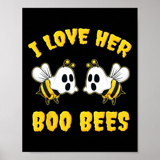 Halloween ich Liebe ihre Boo-Bienen Spaß Poster (Vorne)