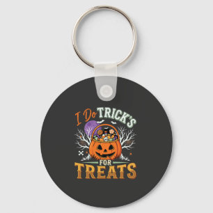 Halloween Ich mache Tricks für Süßigkeiten Kürbis Schlüsselanhänger