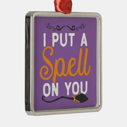 Halloween - ich setzte einen Bann auf Sie Silbernes Ornament (Rechts)