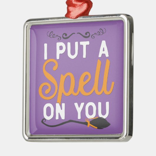 Halloween - ich setzte einen Bann auf Sie Silbernes Ornament (Links)