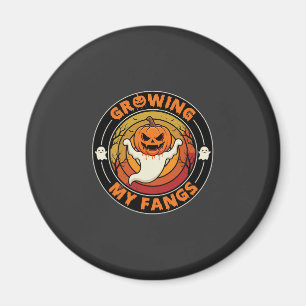 Halloween Ich wachse meine Fangzähne Geist Kürbis Magnet