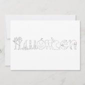 Halloween Icons Coloring Book Postcard Karte (Vorderseite)