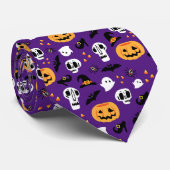Halloween Icons: Skulls, Kürpen, Geister, Fledermä Krawatte (Gerollt)