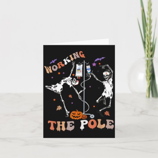 Halloween Icu Er Nurse Working The Le Skeleton Dan Karte (Vorderseite)