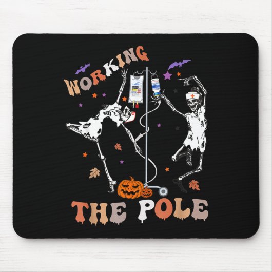 Halloween Icu Er Nurse Working The Le Skeleton Dan Mousepad (Vorne)