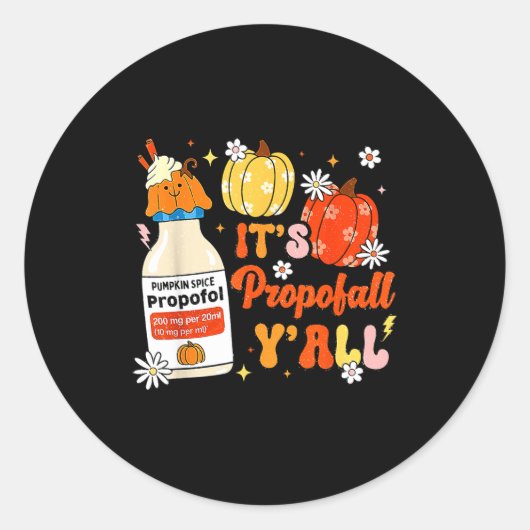 Halloween Icu Nurse Its Profall Y'all Crna Icu Fal Runder Aufkleber (Vorderseite)