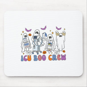 Halloween Icu Nurse Retro Icu Boo Crew Boo Ghosts Mousepad